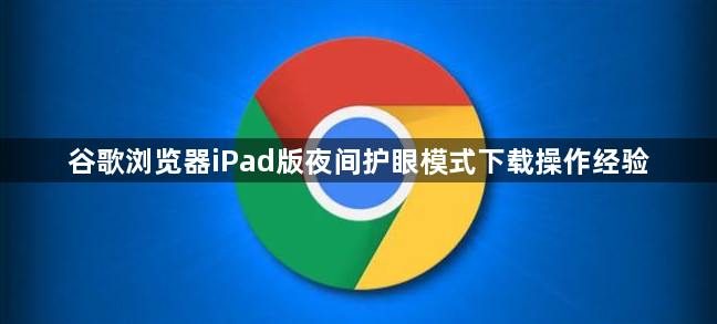 谷歌浏览器iPad版夜间护眼模式下载操作经验1