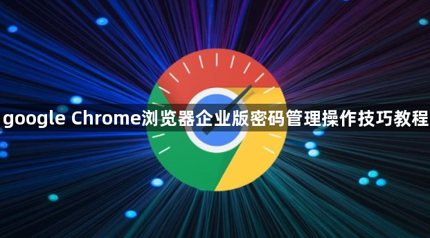 google Chrome浏览器企业版密码管理操作技巧教程1