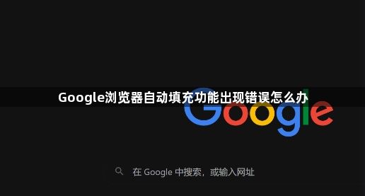 Google浏览器自动填充功能出现错误怎么办1
