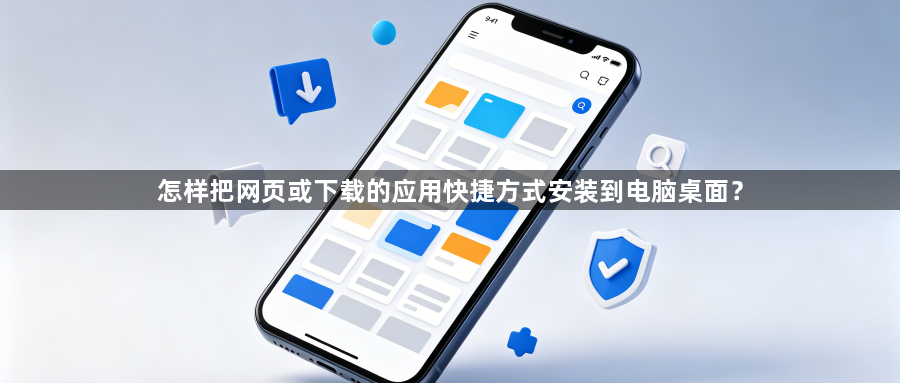 怎样把网页或下载的应用快捷方式安装到电脑桌面?1