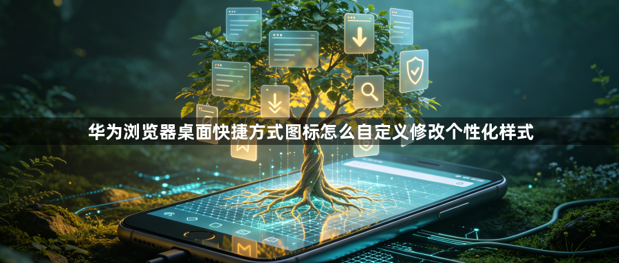 华为浏览器桌面快捷方式图标怎么自定义修改个性化样式1