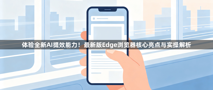 体验全新AI提效能力！最新版Edge浏览器核心亮点与实操解析1