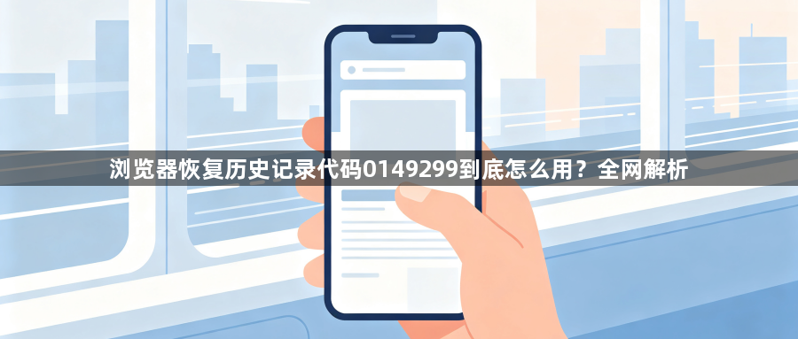 浏览器恢复历史记录代码0149299到底怎么用？全网解析1