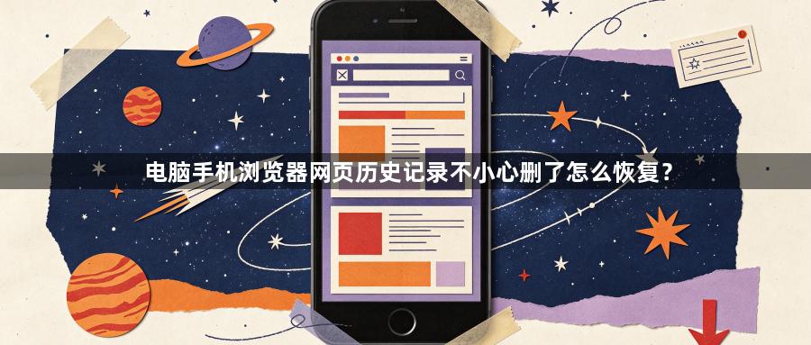 电脑手机浏览器网页历史记录不小心删了怎么恢复？1