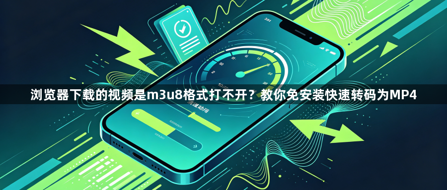 浏览器下载的视频是m3u8格式打不开？教你免安装快速转码为MP41