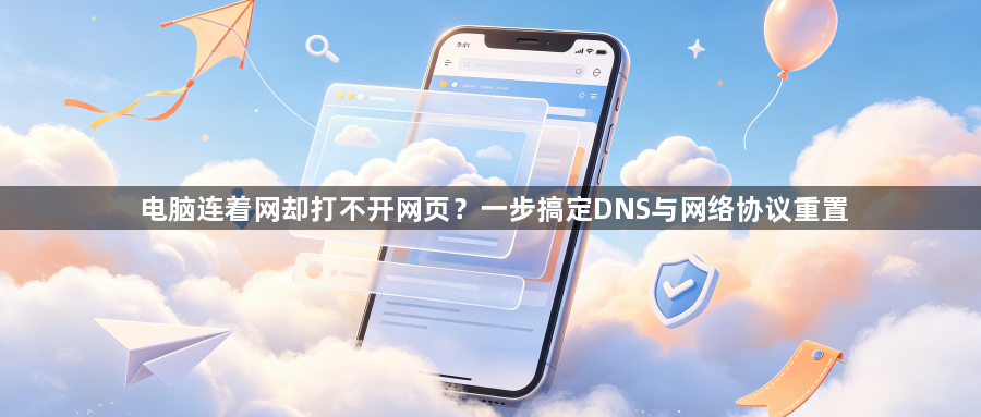 电脑连着网却打不开网页？一步搞定DNS与网络协议重置1